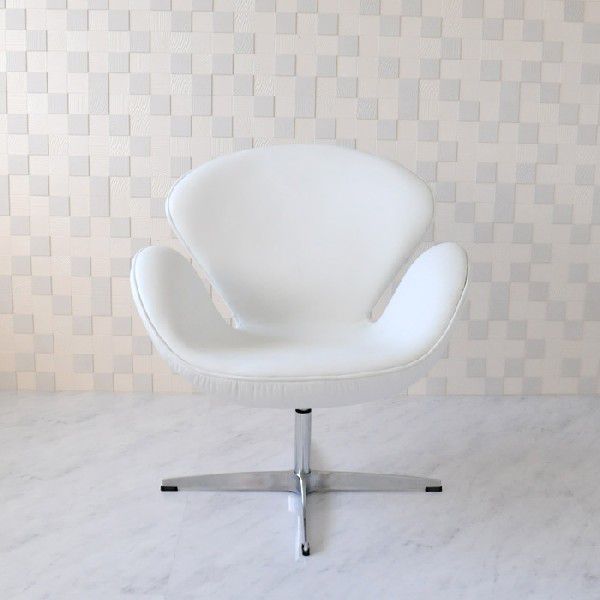 スワンチェア アルネヤコブセン 本革 ホワイト white swanchair chair パーソナルチェア デザイナーズ家具