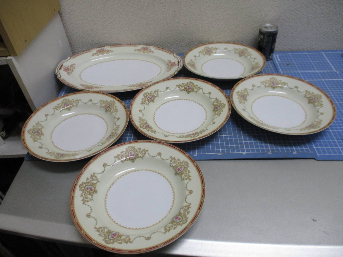 オールド？ノリタケ　日本陶器　食器セット　カレー皿１枚　スープ皿5枚　検　 キッチン、食器　洋食器　ブランド食器_画像1