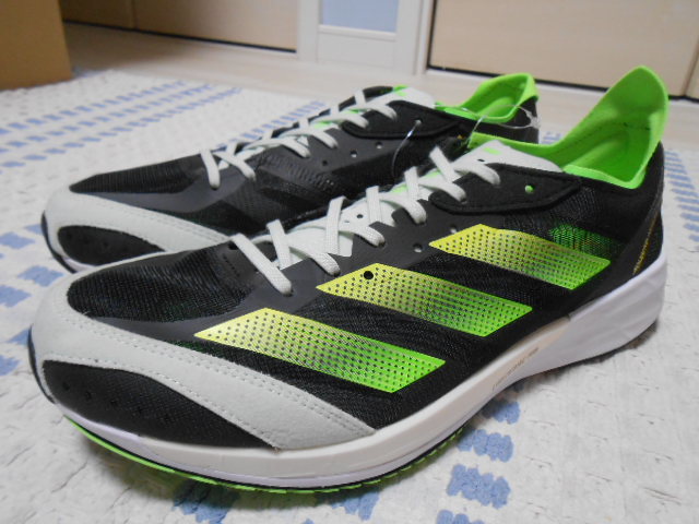 新品！アディダス　ADIZERO JAPAN 7 M　黒ｘグリーン　9　アディゼロ　GY8409　ランニング　スーパースター　スタンスミス　ラスト1足_画像1