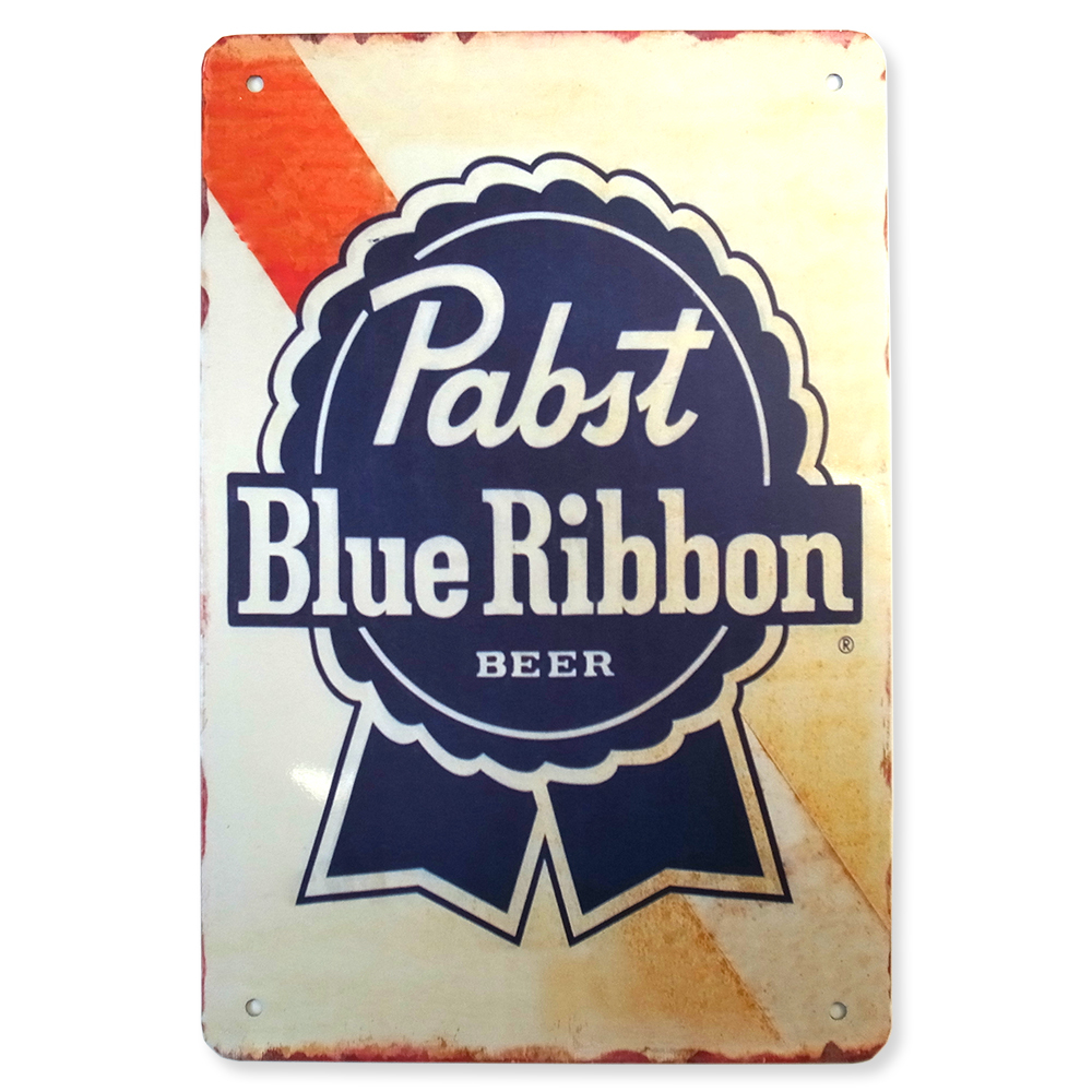 パブスト ブルーリボン ビール ブリキ看板 20cm×30cm Pabst Blue