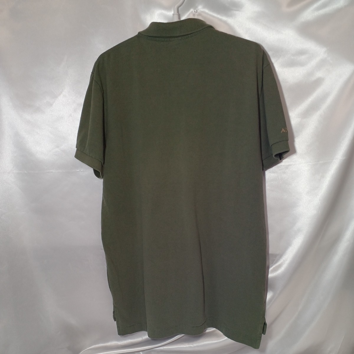 zcl-56♪アメリカユーズドingles刺繍 ポロシャツ US-Mサイズ(日本XLサイズ相当)アーミーカラー_画像4