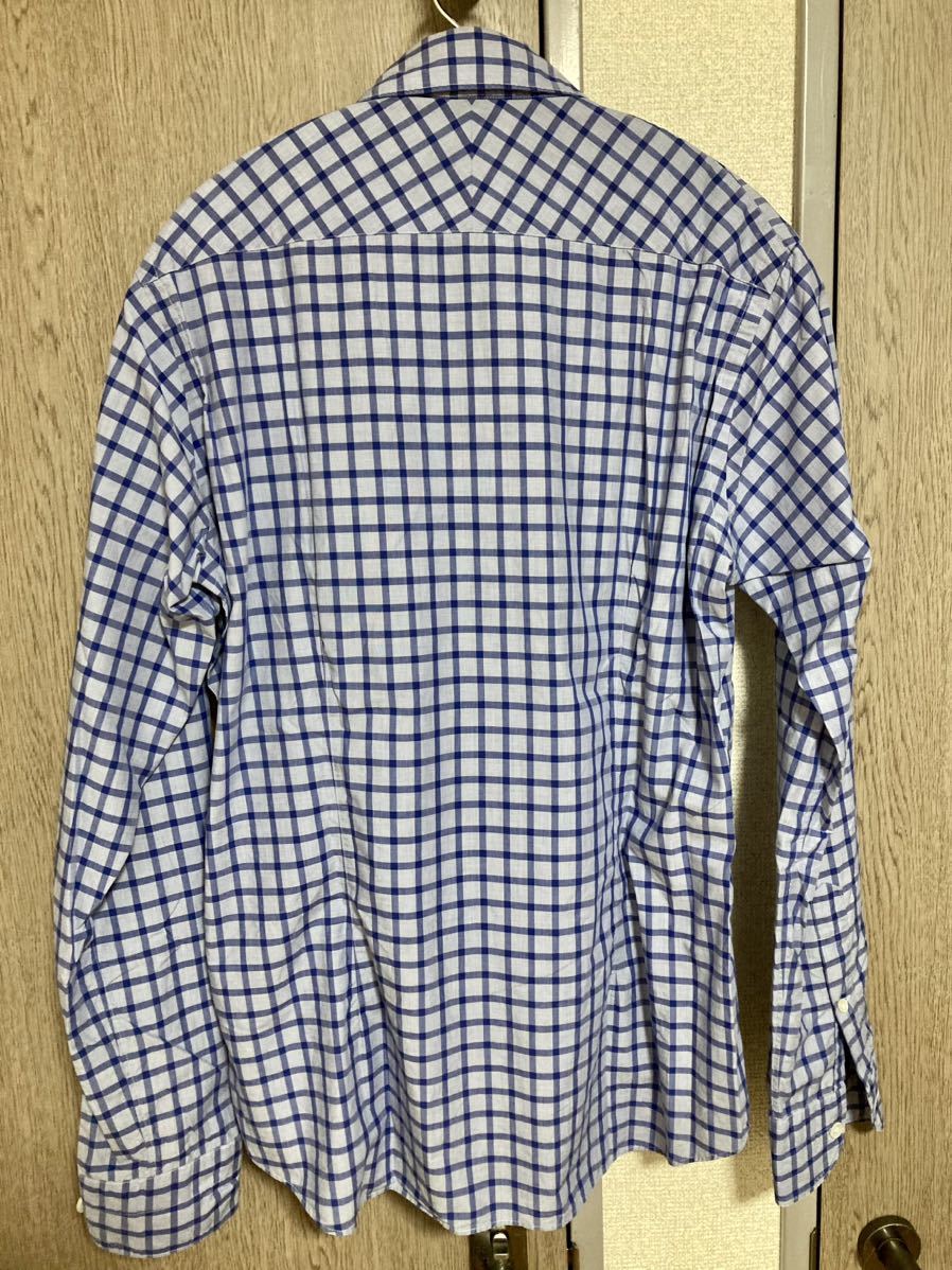 【ANGLAIS】日本製 チェックシャツ Mサイズ 綿100% made in japan アングレー ビジネス フォーマル 長袖シャツ_画像3