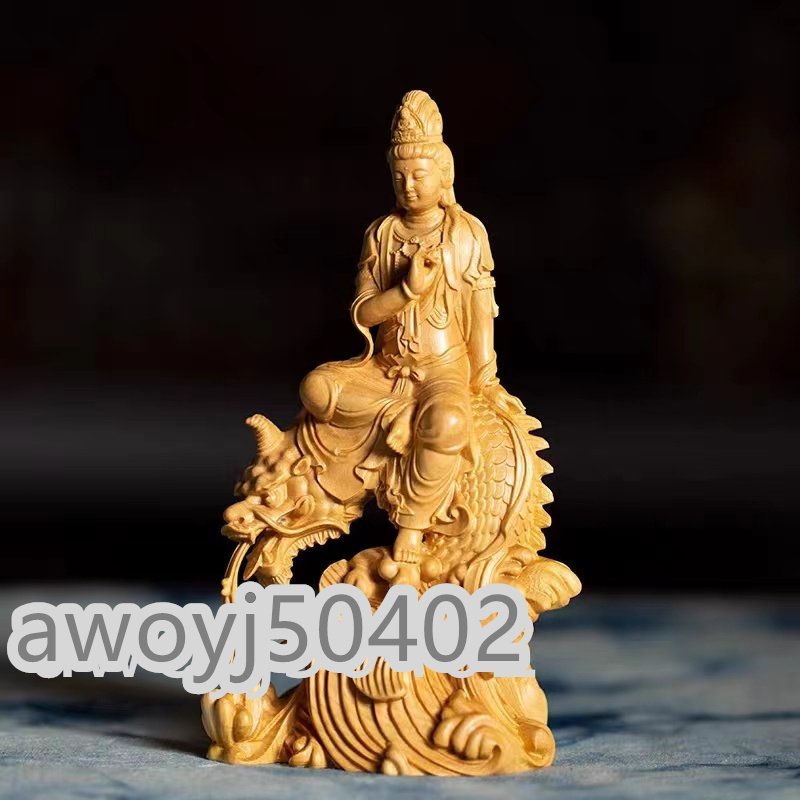 木彫りの仏像キレート観音の置物装飾工芸品
