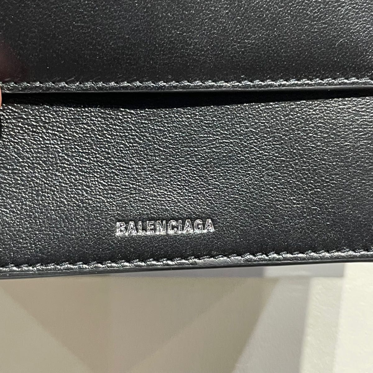 BALENCIAGA クロコ風 折財布 (ブラック)