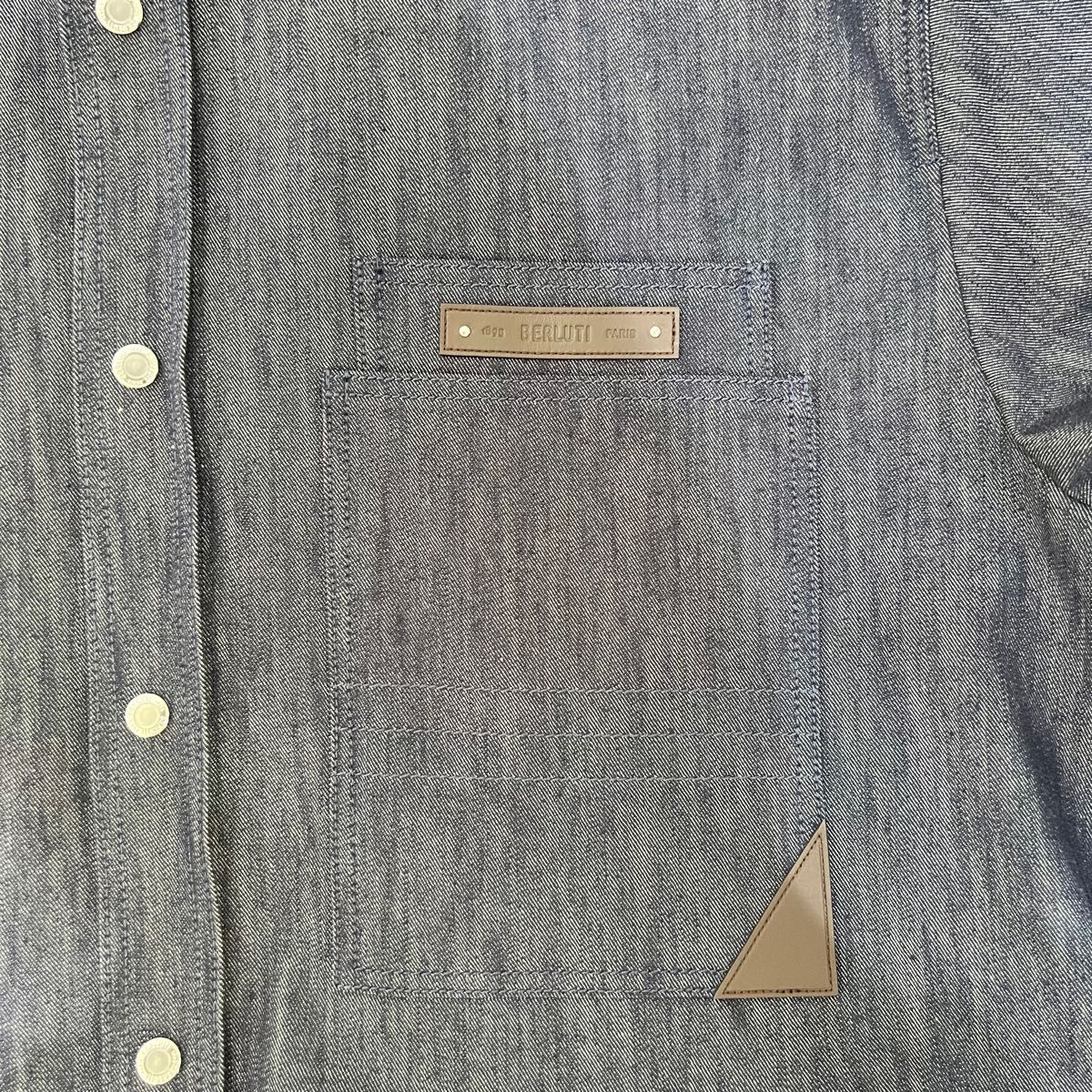 BERLUTI ブルーデニムシャツ (Lサイズ) (インディゴブルー)