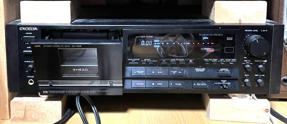 EXCELIA【AIWA】カセットデッキXK-009【美品】動作確認済み。リモコン