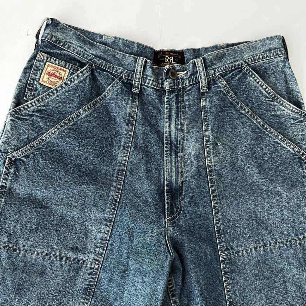90's RRL USA製 ダブルニー デニム ペインターパンツ W33 三ツ星タグ
