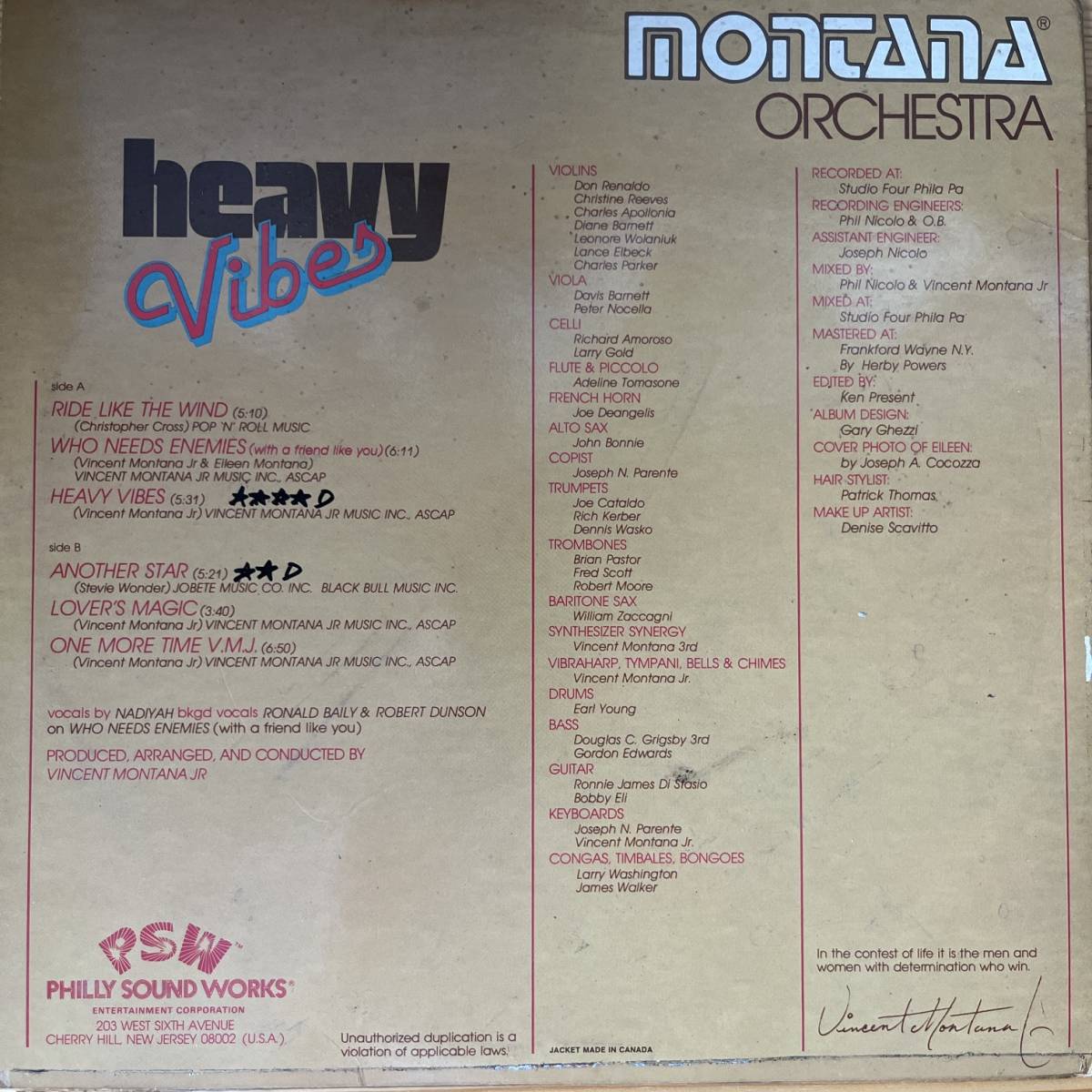 US盤　LP Montana Orchestra / Heavy Vibes PSW LP 001_画像2