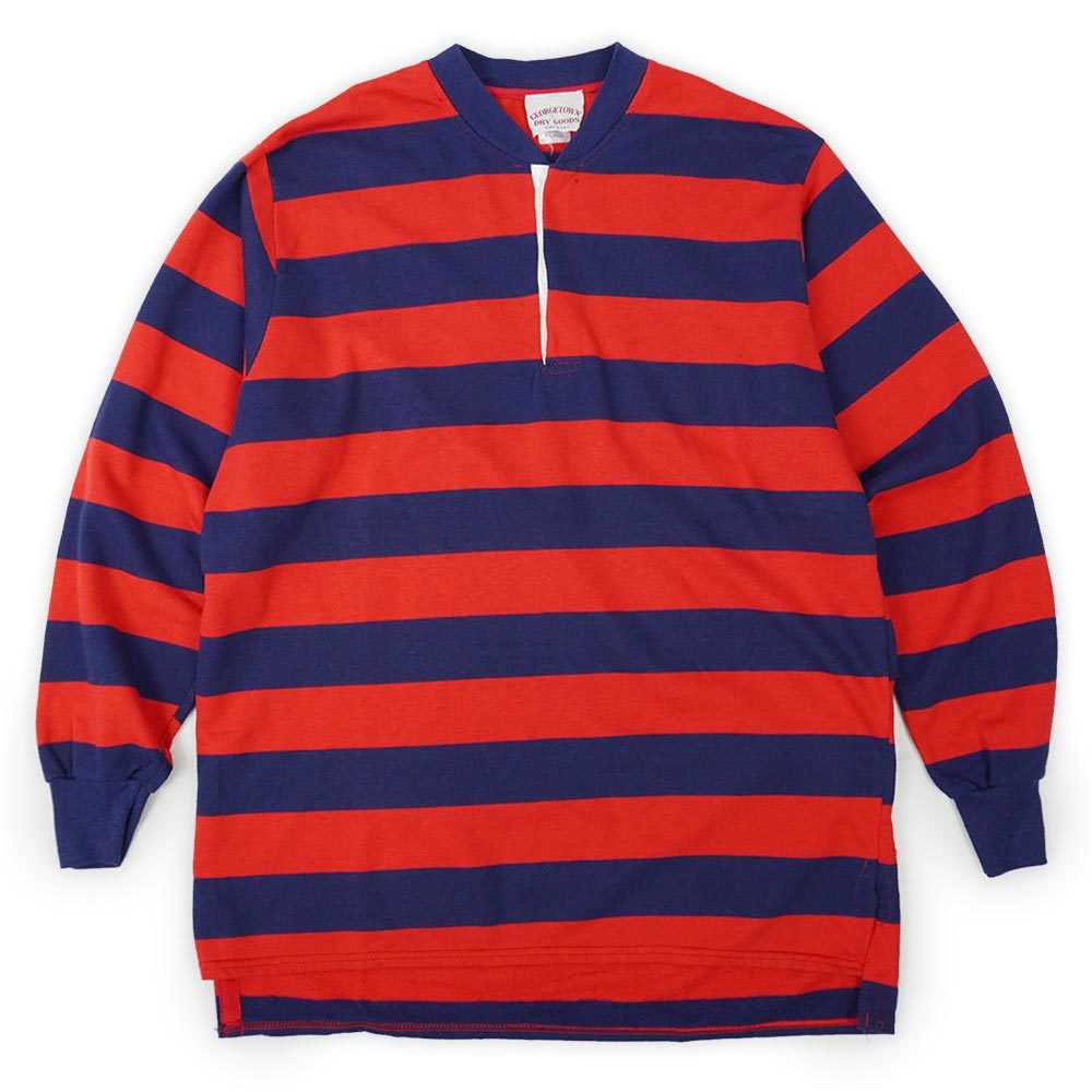 2022高い素材 裏起毛 長袖 カットソー スウェット ヘンリーネック ボーダー柄 80s DRYGOODS GEORGETOWN USA製 XL レッド×ネイビー (-9296) XLサイズ以上 2022高い素材 裏起毛 長袖 カットソー スウェット ヘンリーネック ボーダー柄 80s DRYGOODS GEORGETOWN USA製 XL レッド×ネイビー (-9296) XLサイズ以上