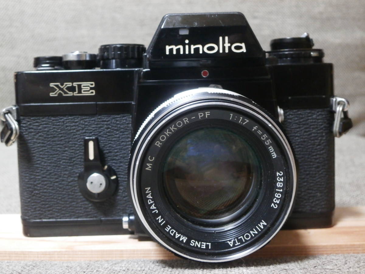 minolta XE MC ROKKOR-PF 1:1.7 f=55mm レンズ付き 動作確認済み