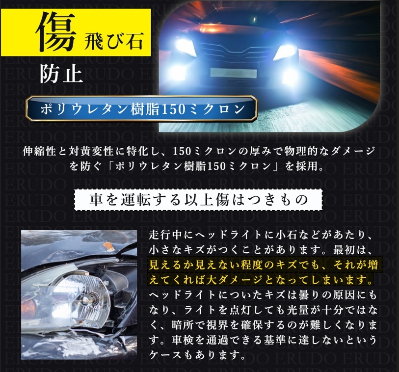 メルセデスベンツ GLC SUV 【X254(254605C型)】年式R5.3- ヘッドライト プロテクションフィルム　車種専用カット済_画像3