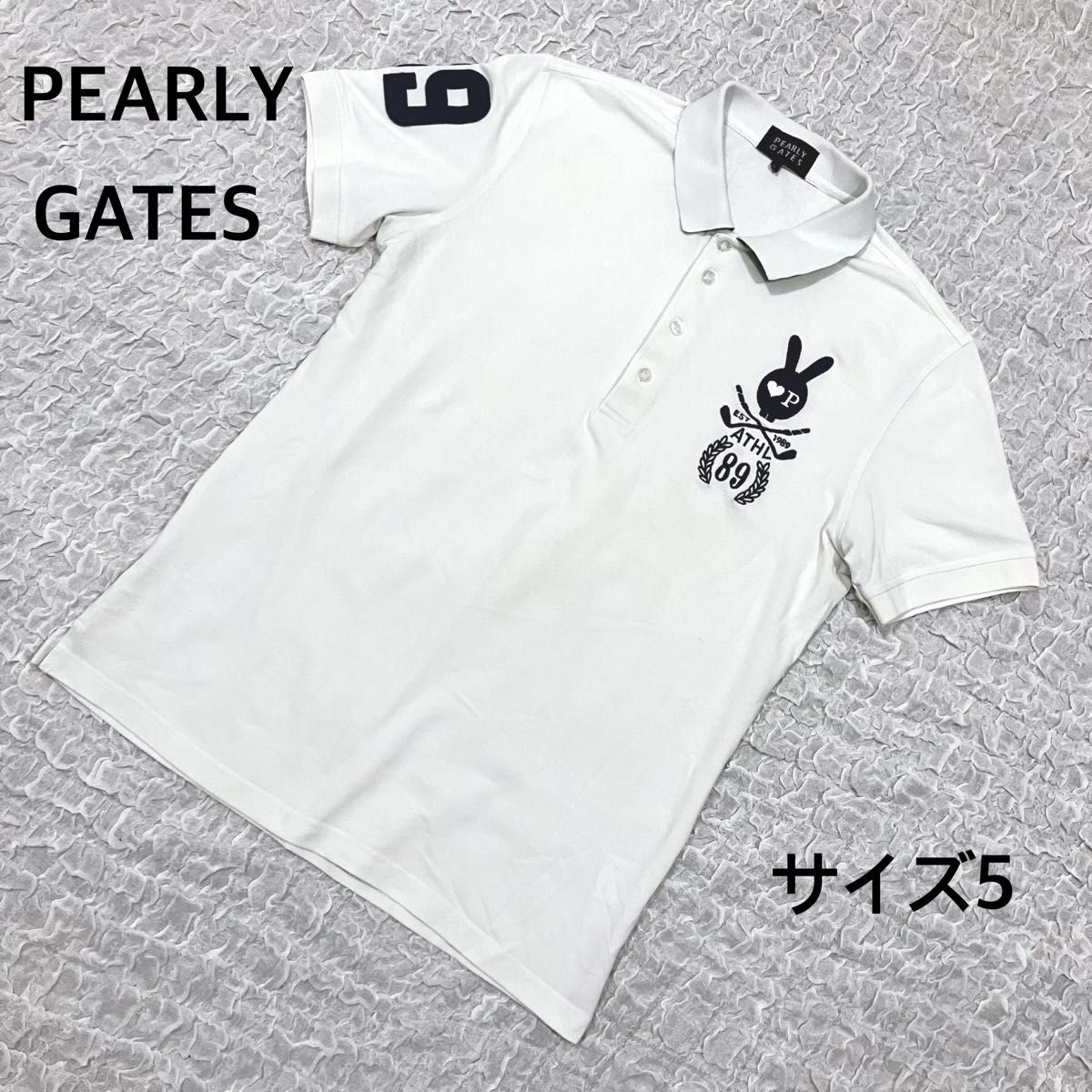 最終値下げPEARLY GATES パーリーゲイツ ポロシャツ ホワイト サイズ5