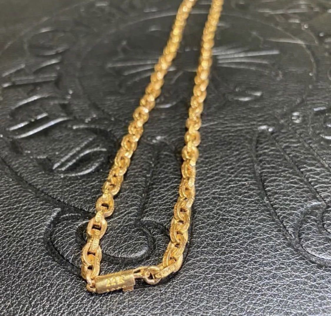 CHROME HEARTSクロムハーツ22k ペーパーチェーン20インチ 金無垢 GLD