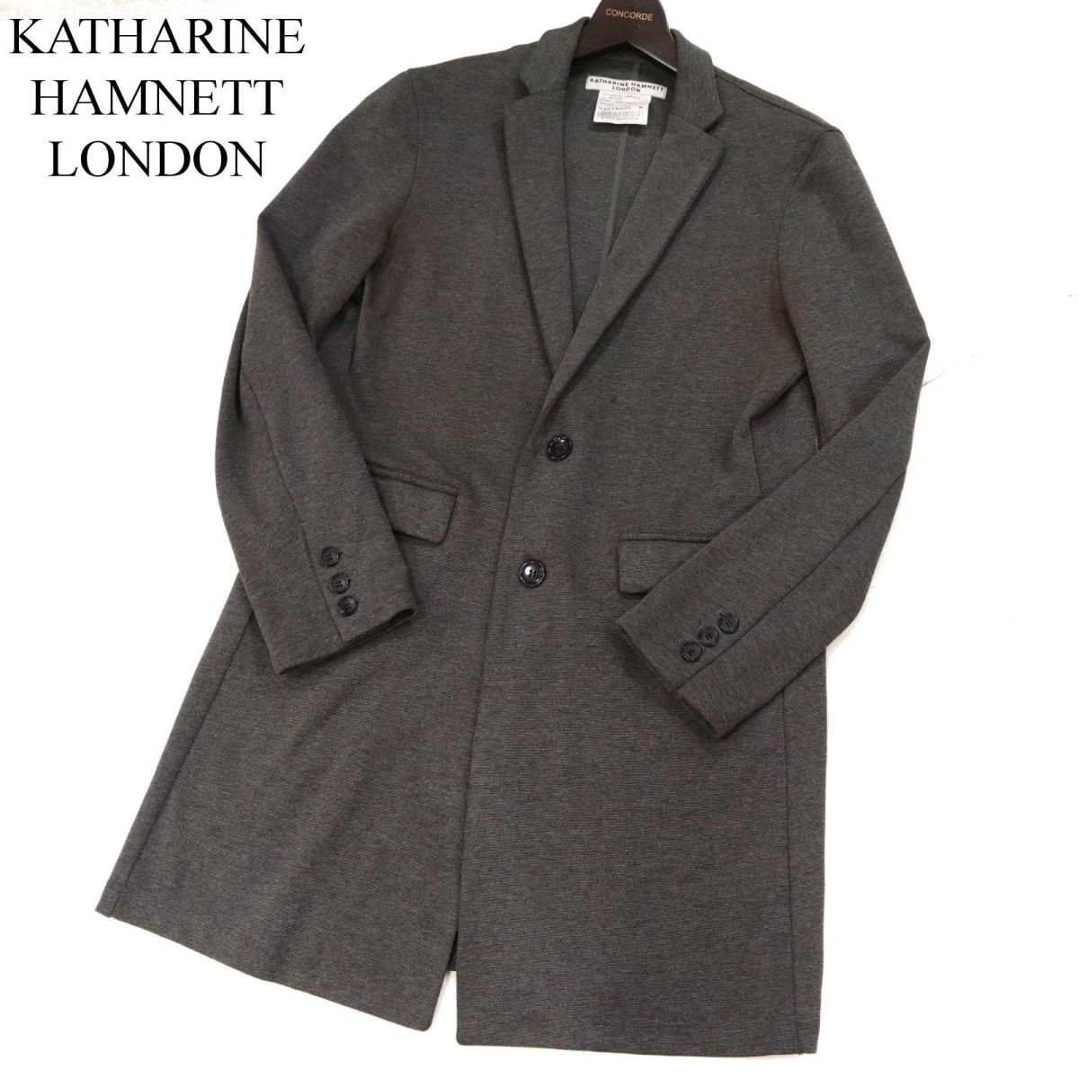 KATHARINE HAMNETT LONDON Katharine Hamnett весна лето стрейч длинный Cesta - жакет Sz.M мужской серый G3T01678_5#M