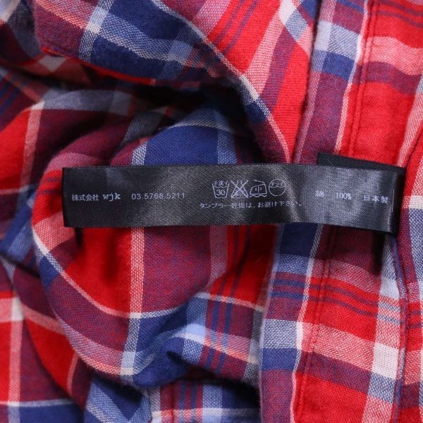 wjk ダブルジェイケイ 4029 ch10zt 【half sleeve checkshirts】 半袖 ボタンダウン Wガーゼ チェック シャツ Sz.L　メンズ　G2T01783_6#A_画像8