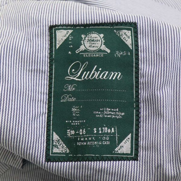 イタリア製★ Lubiam ルビアム 春夏★ コットン ストライプ アンコン テーラード ジャケット ブレザー Sz.46　メンズ　G3T00372_2#M_画像5