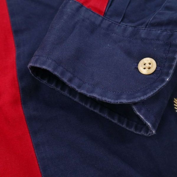 希少 90s★ TOMMY HILFIGER トミーヒルフィガー 長袖 オーバーサイズ ボタンダウン シャツ Sz.M　メンズ ビンテージ 古着　G3T00472_2#C_画像2