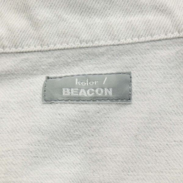 17SS★ kolor BEACON カラー ビーコン 通年 ホワイト デニム ジャケット Gジャン Sz.1 メンズ 日本製 G3T00218_1#Oの画像5