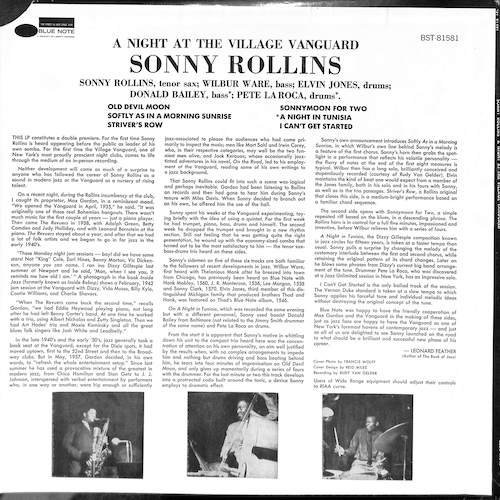 249125 SONNY ROLLINS / A Night At The Village Vanguard(LP)_画像2
