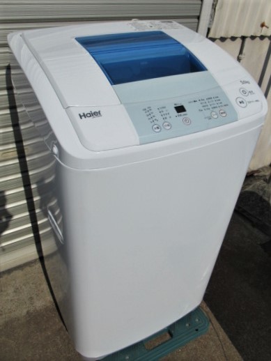 【愛知店舗・清掃済】ハイアール　5.0kg 全自動洗濯機 カビ取り機能　予約タイマー　JW-K50M　縦型　上開き　2017年製