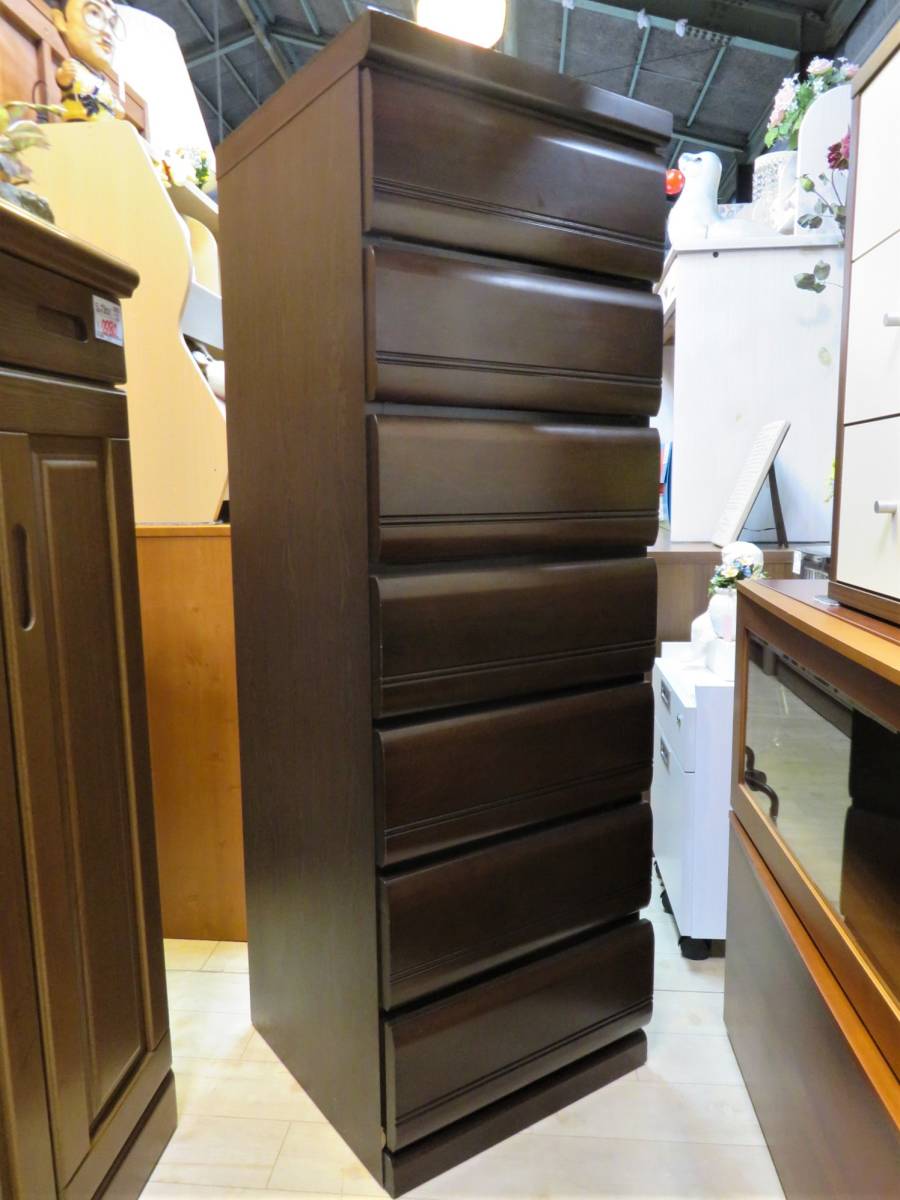 100%本物 箪笥 タンス 木製 7段 チェスト 【愛知店舗】 幅45×奥行45×高さ134.5cm ダークブラウン 衣類収納 引き出し 洋タンス、チェスト 100%本物 箪笥 タンス 木製 7段 チェスト 【愛知店舗】 幅45×奥行45×高さ134.5cm ダークブラウン 衣類収納 引き出し 洋タンス、チェスト