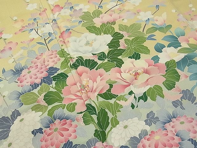 平和屋1□極上 訪問着 京友禅 作家物 籬花文 暈し染め 逸品 1s038-