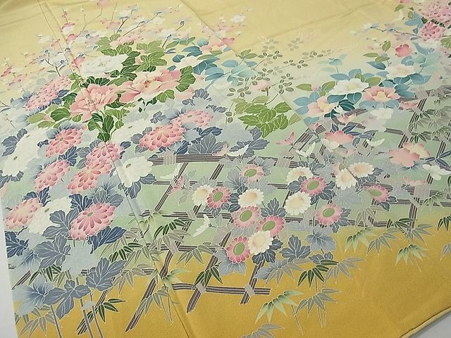 平和屋1□極上 訪問着 京友禅 作家物 籬花文 暈し染め 逸品 1s038-