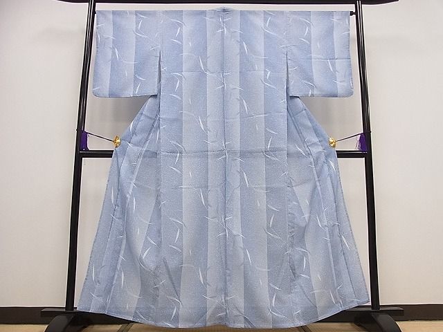 平和屋着物□夏物小紋絽枝葉文たたき染め洗える着物tx7201 | JChere