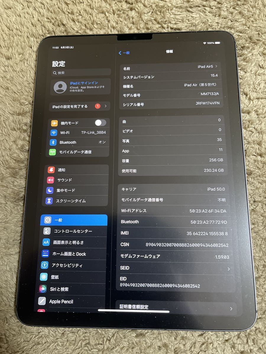 iPad Air5 256GB M1 Wifi 美品 ほぼ未使用 Apple | thehcac.org