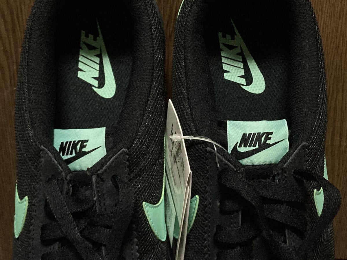 15年製 NIKE CLASSIC CORTEZ NYLON ナイキ クラシック コルテッツ ナイロン【532487-030】BLACK GREEN GLOW ブラック ティファニー US7.5_画像5