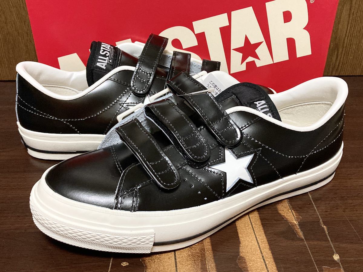 22年製 直営店限定 CONVERSE ONESTAR J V-3 コンバース ワンスター ベルクロ MADE IN JAPAN 日本製 国産 ブラック ホワイト 黒×白 US8.5