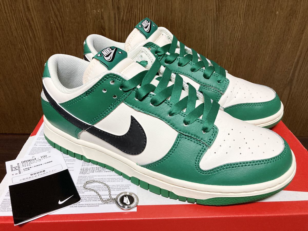 22年製 NIKE DUNK LOW RETRO SE ナイキ ダンク ロー レトロ SWOOSH【DJ6189-001】Lottery ロッタリー 宝くじ スクラッチ グリーン 緑 US8.5_画像2