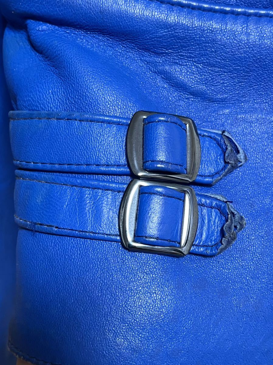 美品 70s Kett ライダースジャケット 42 青 ブルー ライトニング ロンジャン パンク ハードコア ヴィンテージ ルイスレザー ラロッカ 666_画像7