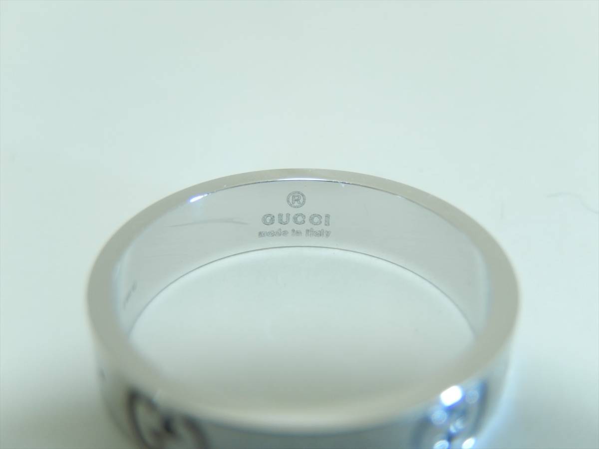 □美品□GUCCI グッチ K18WG GG アイコン ICON リング□750 ホワイト