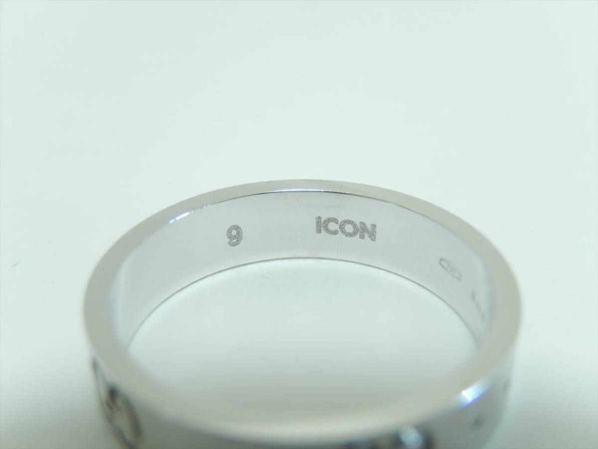 □美品□GUCCI グッチ K18WG GG アイコン ICON リング□750 ホワイト