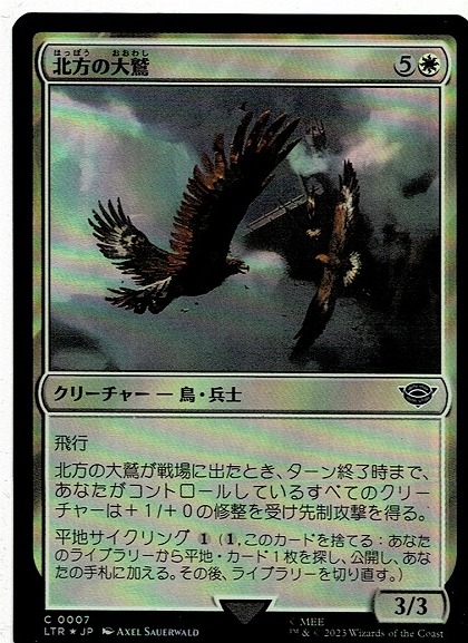 MTG/指輪物語：中つ国の伝承/北方の大鷲/Eagles of the North(日)C-白☆FOIL_画像1