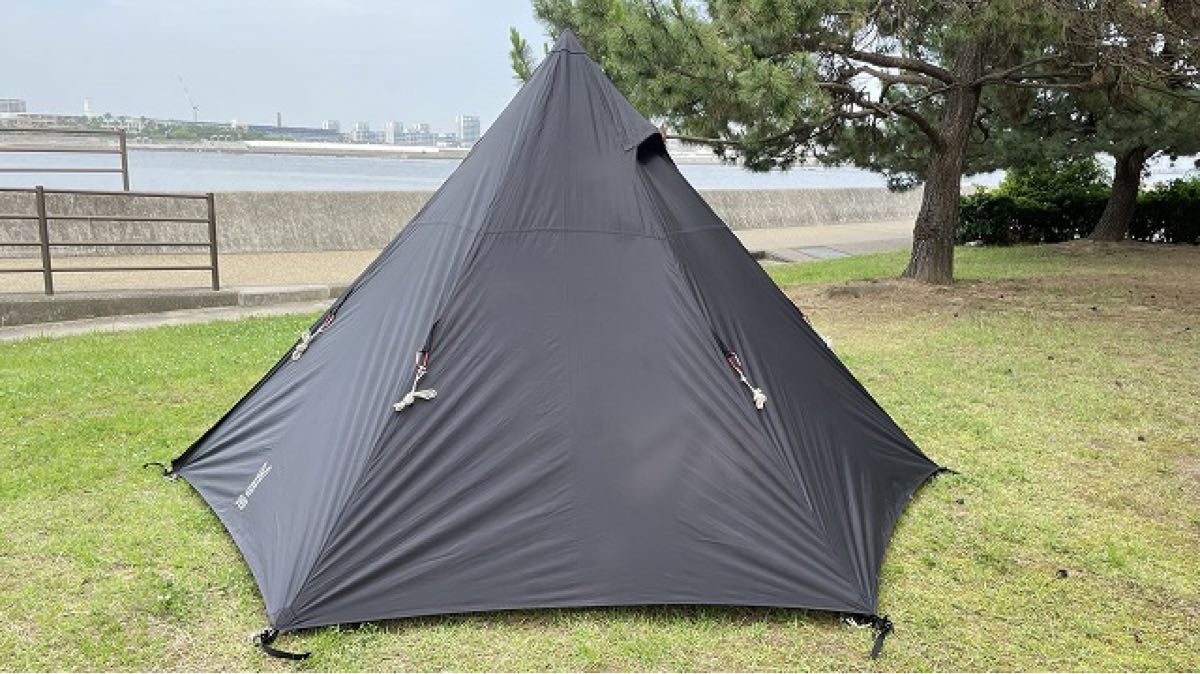 DOD ワンポールテントM ブラック T5-47-BK & ワンポールテントM用グランドシート GS5-562-GY