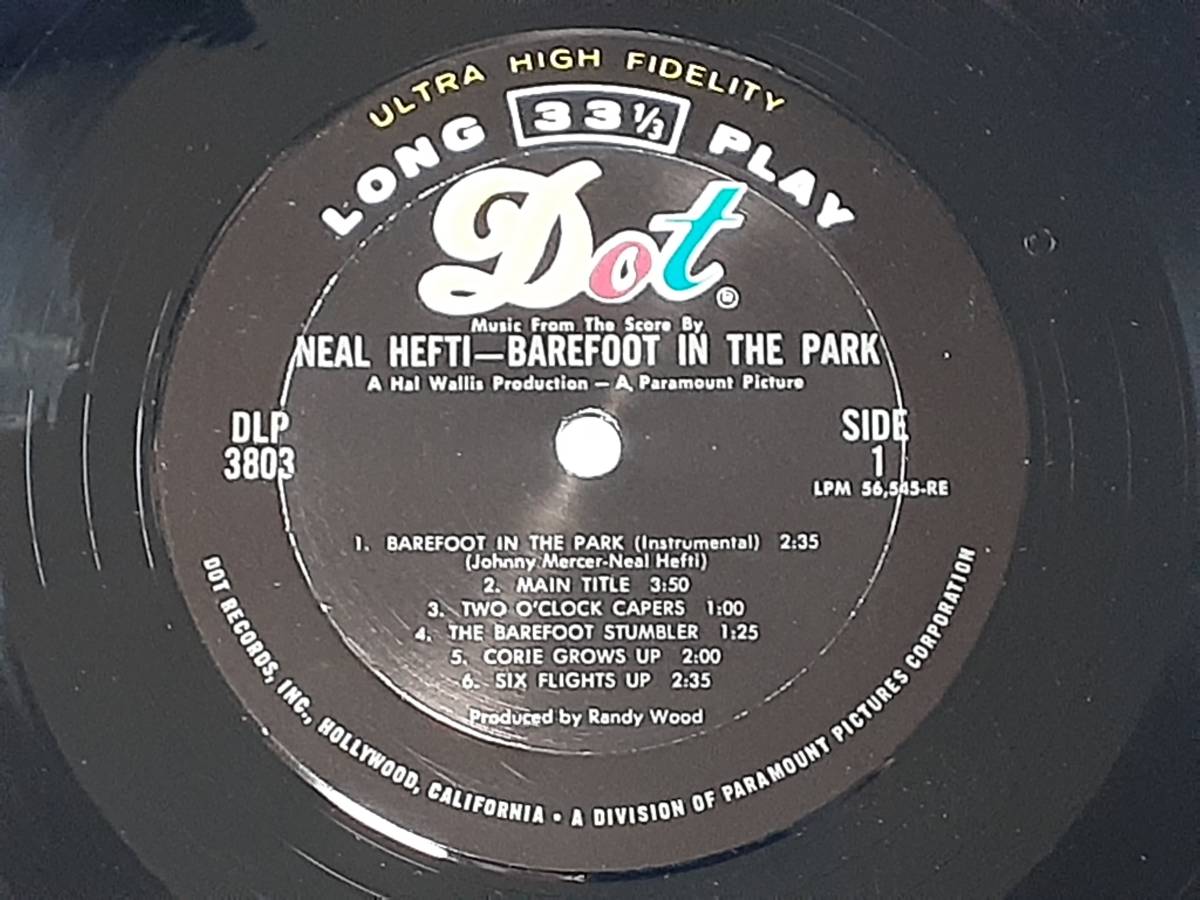 . pair . walk (1967) Barefoot in the Park| Neal *heftiNeal Hefti|je-n* phone da, Robert * red Ford | rice LP original 