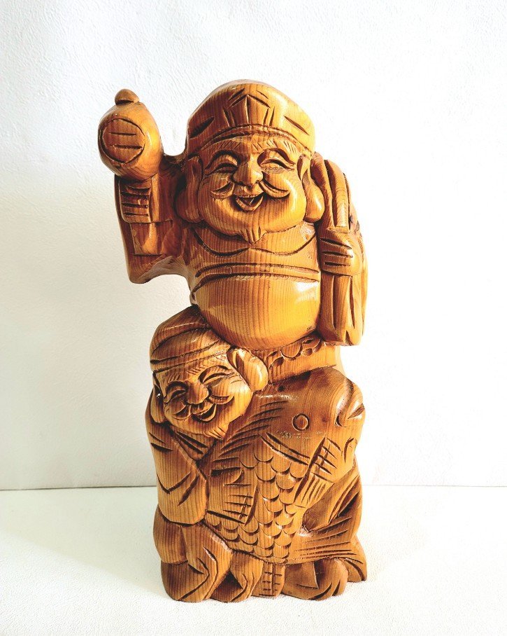 ◇縁起物◇ 木彫り 恵比寿様 大黒天様 縁起物 インテリア オブジェ