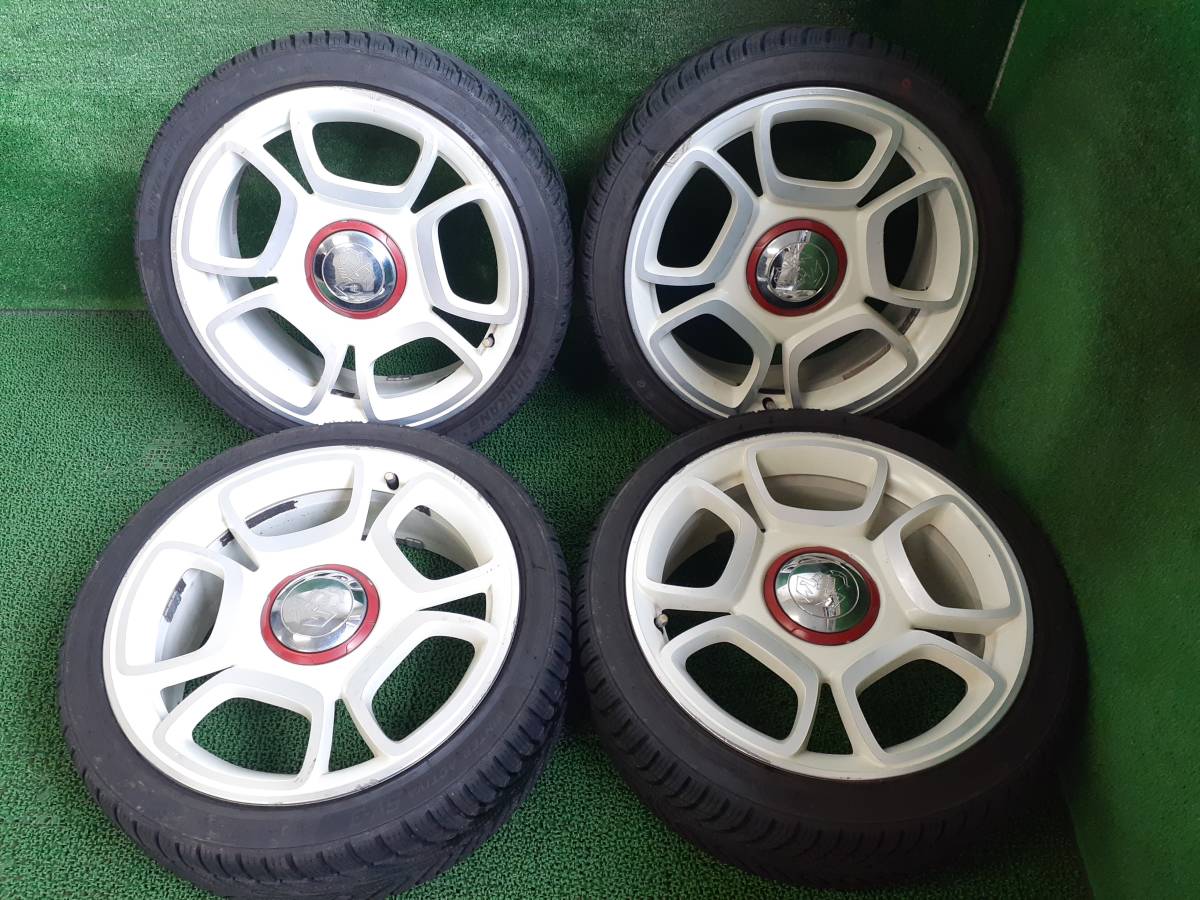 アバルト595純正ホイール 17×7J +38 スタッドレスタイヤセット 4本 売