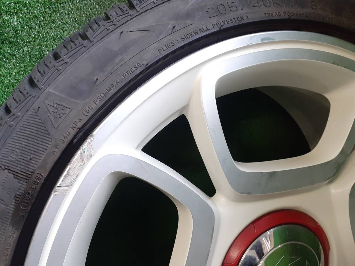 アバルト595純正ホイール 17×7J +38 スタッドレスタイヤセット 4本 売
