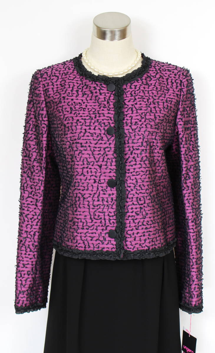  new goods 40 11 number Ungaro jacket purple series × black silk . wedding party . call skirt . setup .
