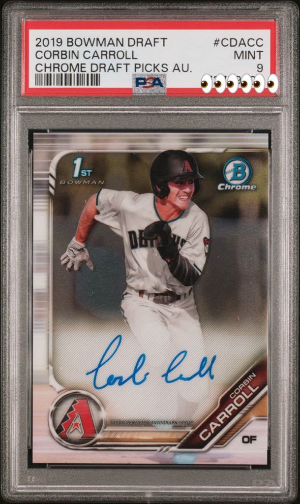 Corbin Carroll 2019 Bowman Chrome Draft Auto 1st Bowman PSA 9