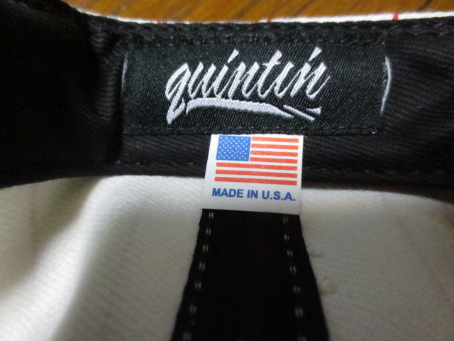 未使用品　Quintin LA MADE IN USA クインティン　ベースボールキャップ　刺繍ロゴ入り　白系×赤　アメリカ製　ＳＫ８＆ストリート_画像9