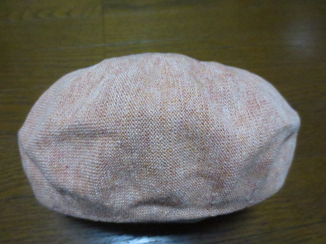 ca4la Casilla亞麻和滌綸針織貝雷帽，日本製造的薄橙色 原文:ｃａ４ｌａ　カシラ　リネン＆ポリエステル　編み込みベレー帽　薄オレンジ系　日本製