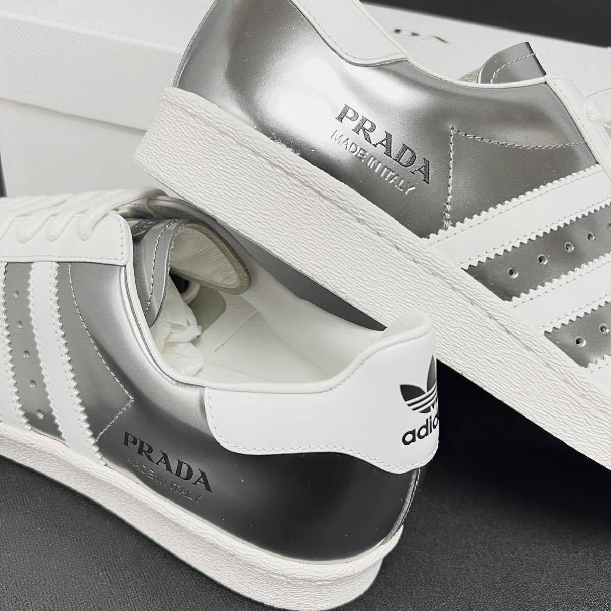 27.5cm 新品 PRADA × adidas スーパースター Prada Superstar シルバー プラダ アディダス プラダスーパースター スニーカー コラボ 限定_画像7