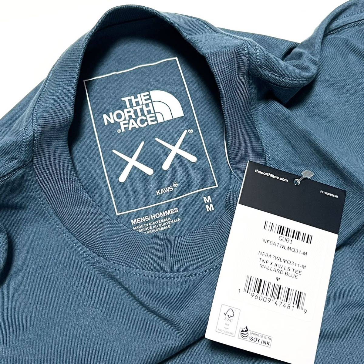 M 新品 KAWS x THE NORTH FACE コラボ 限定 刺繍 XX ロゴ オーバーサイズ ロンT Tシャツ 長袖 カウズ ノースフェイス カットソー ビッグ_画像9