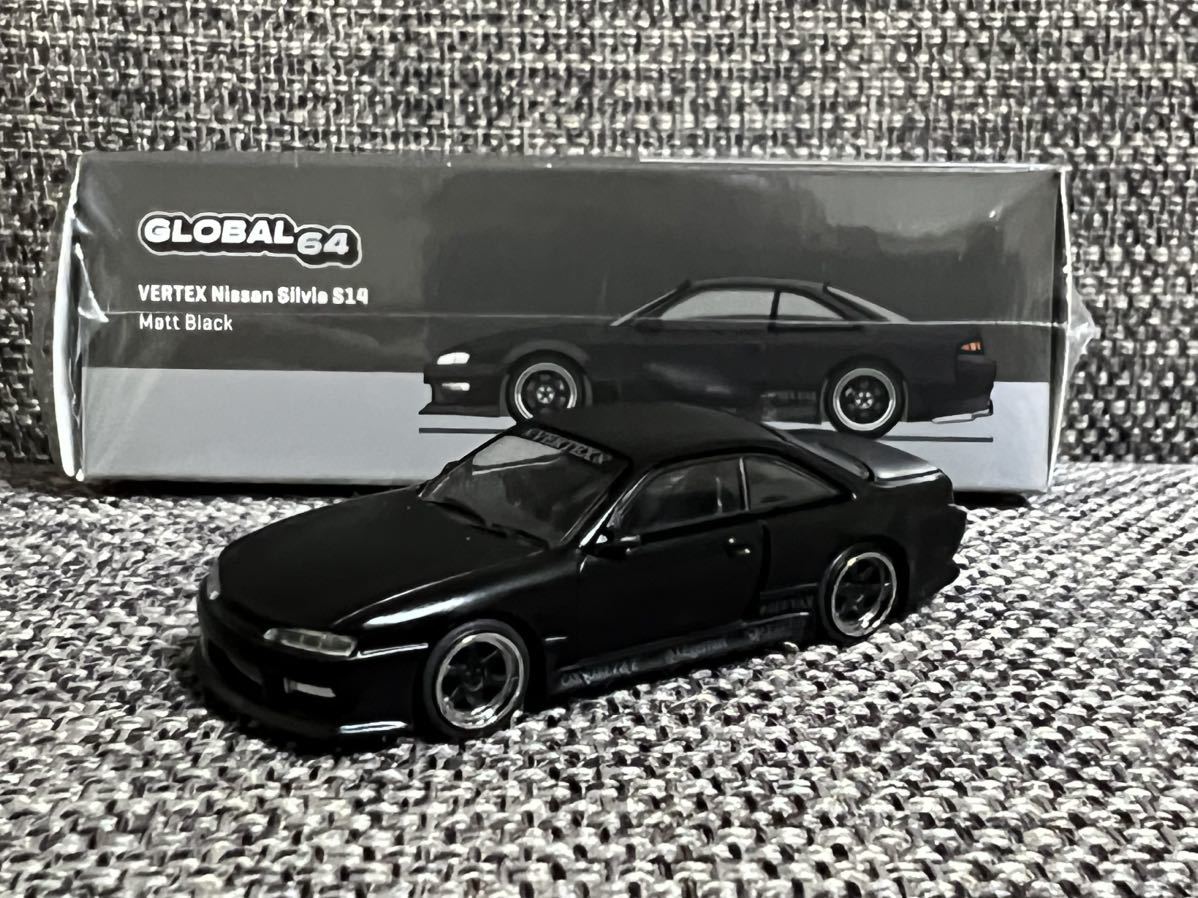 Tarmac Works ターマックワークス 台湾限定 1/64 日産 シルビア S14 黒 ブラック VERTEX 4th Stancegarage Matte Blackの画像1