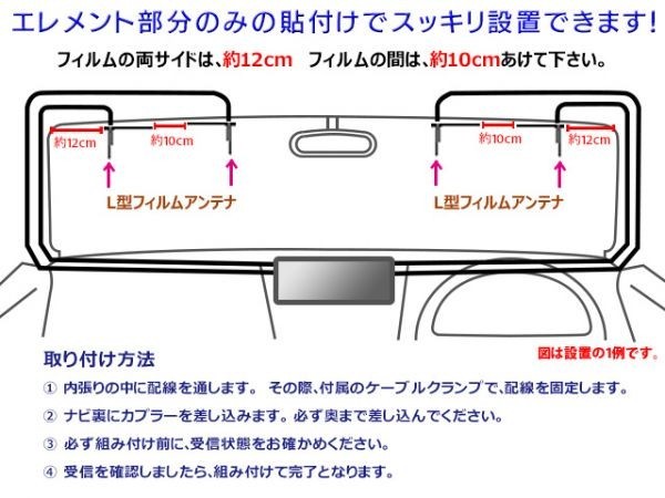 アルパイン★GT13 L型フィルムアンテナ＆地デジアンテナコードセット★ VIE-X077RV-VG/VIE-X077 SG74_画像3