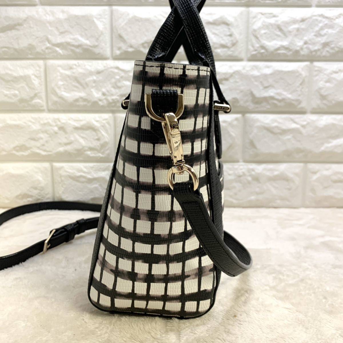 極美品 コールハーン クロコ柄 2way ハンドバッグ ショルダー